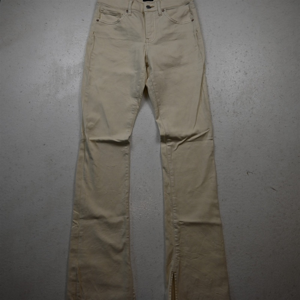 Express 4 Skyscraper Mid Rise Beige Stretch Denim Womens Jeans
